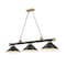 Z-Lite Cordon 3 Light Billiard, Matte Black & Rubbed Brass 2306-3MB-RB-MB15 - alternate 1